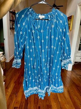 Umgee Blue Embroidered Boho Tunic